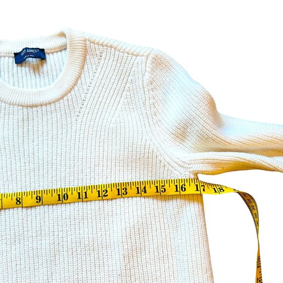 Saint James Wool Sweater Size 6 Cream 100% Wool Soft Cozy Classic - Picture 11 of 12